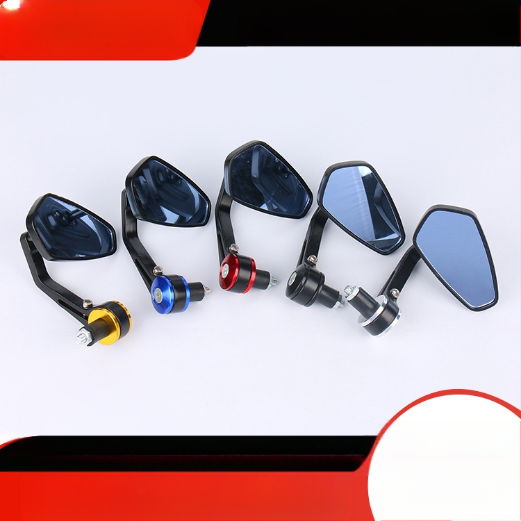 Motorkerékpár kormánytükre, négyszögletes tükör, alumíniumötvözet burkolat, kompatibilis a motoros kormányokkal