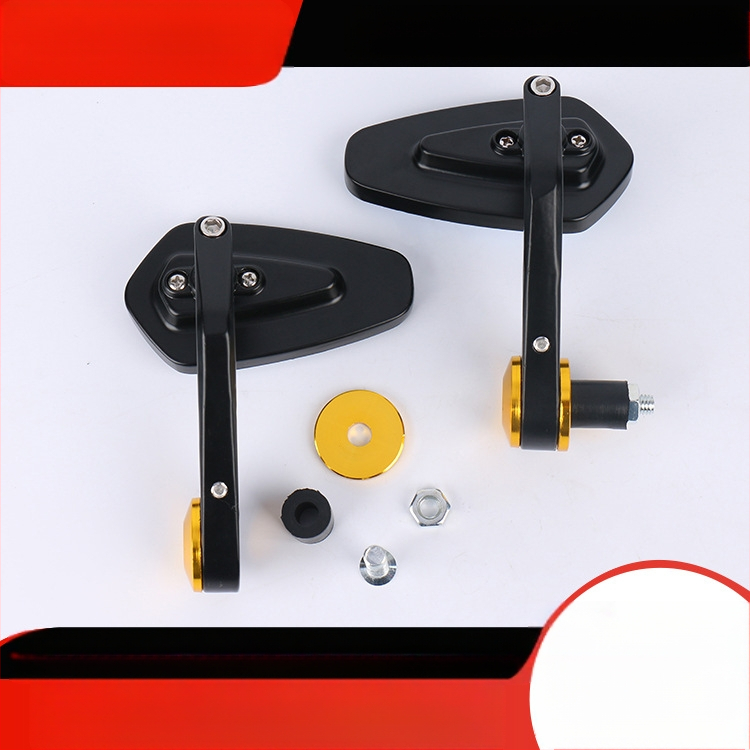 Motorkerékpár kormánytükre, négyszögletes tükör, alumíniumötvözet burkolat, kompatibilis a motoros kormányokkal