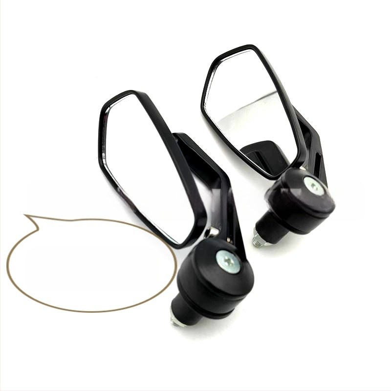 Motorkerékpár kormánytükre, négyszögletes tükör, alumíniumötvözet burkolat, kompatibilis a motoros kormányokkal