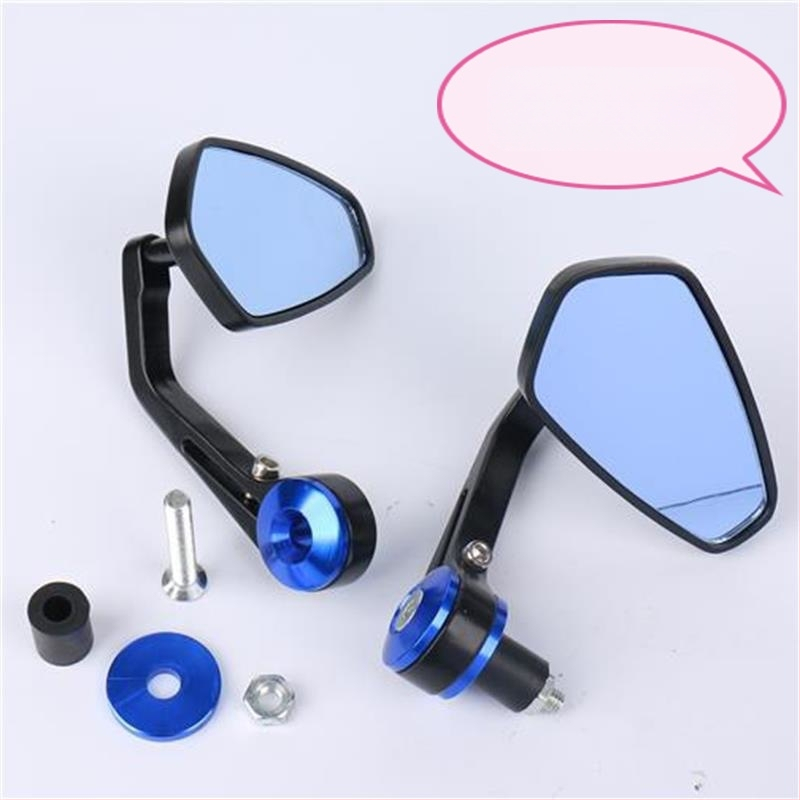 Motorkerékpár kormánytükre, négyszögletes tükör, alumíniumötvözet burkolat, kompatibilis a motoros kormányokkal