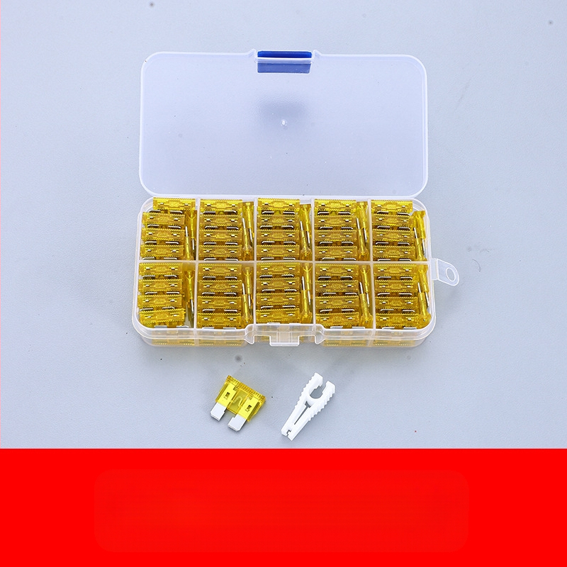 Autóbiztosíték készlet 2A–35A, 100 db, dobozban