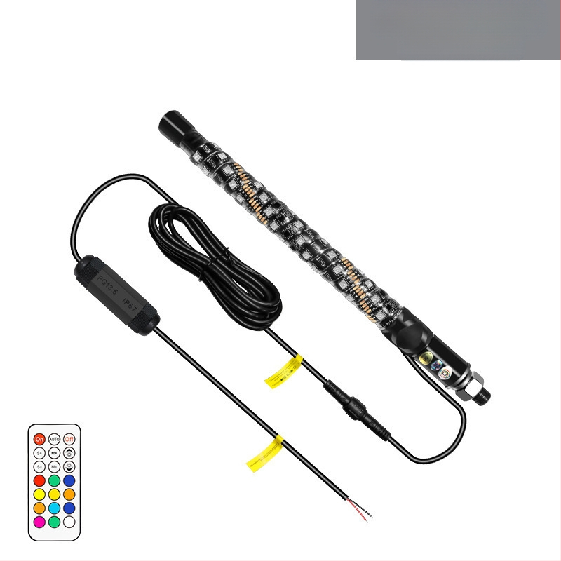 RGB spirālveida karogu staba gaisma – alumīnija sakausējums, 24W, 12V, 2A