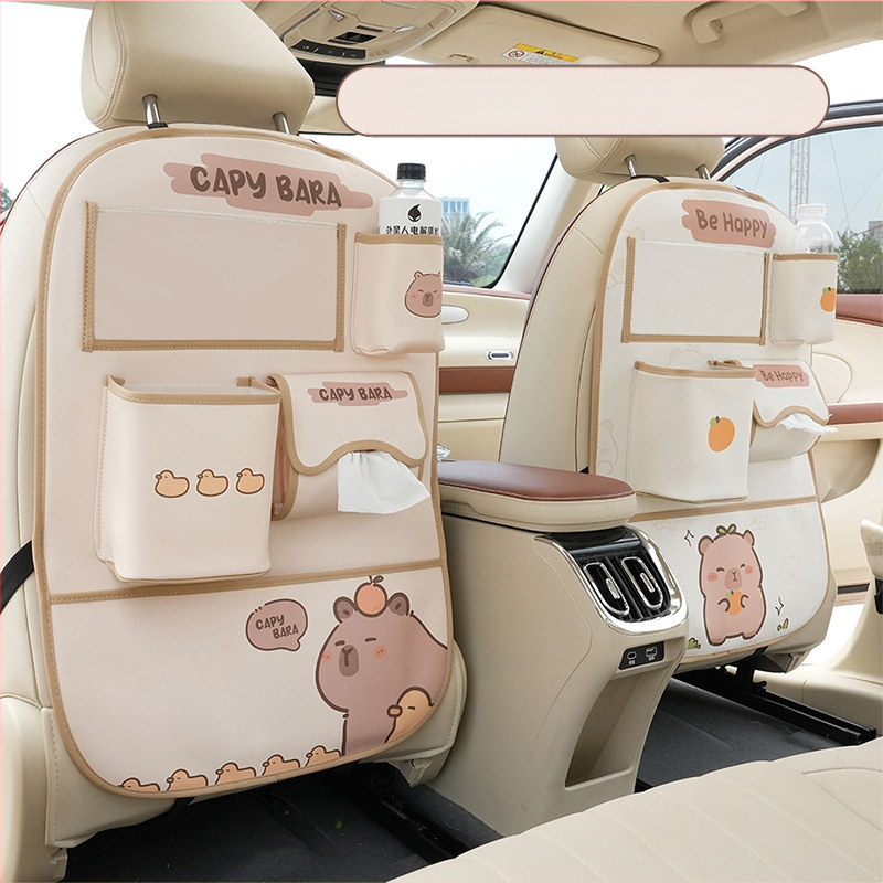 Δερμάτινος κρεμαστός οργανωτής αποθήκευσης για πίσω κάθισμα αυτοκινήτου, αδιάβροχος