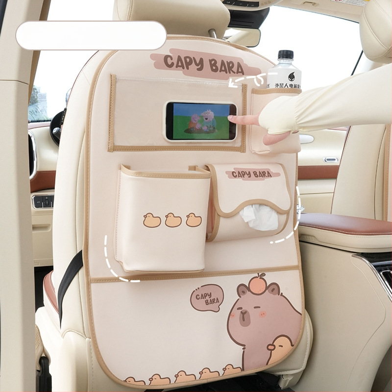 Δερμάτινος κρεμαστός οργανωτής αποθήκευσης για πίσω κάθισμα αυτοκινήτου, αδιάβροχος