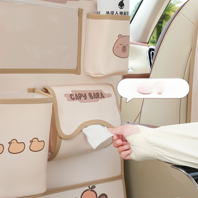 Δερμάτινος κρεμαστός οργανωτής αποθήκευσης για πίσω κάθισμα αυτοκινήτου, αδιάβροχος