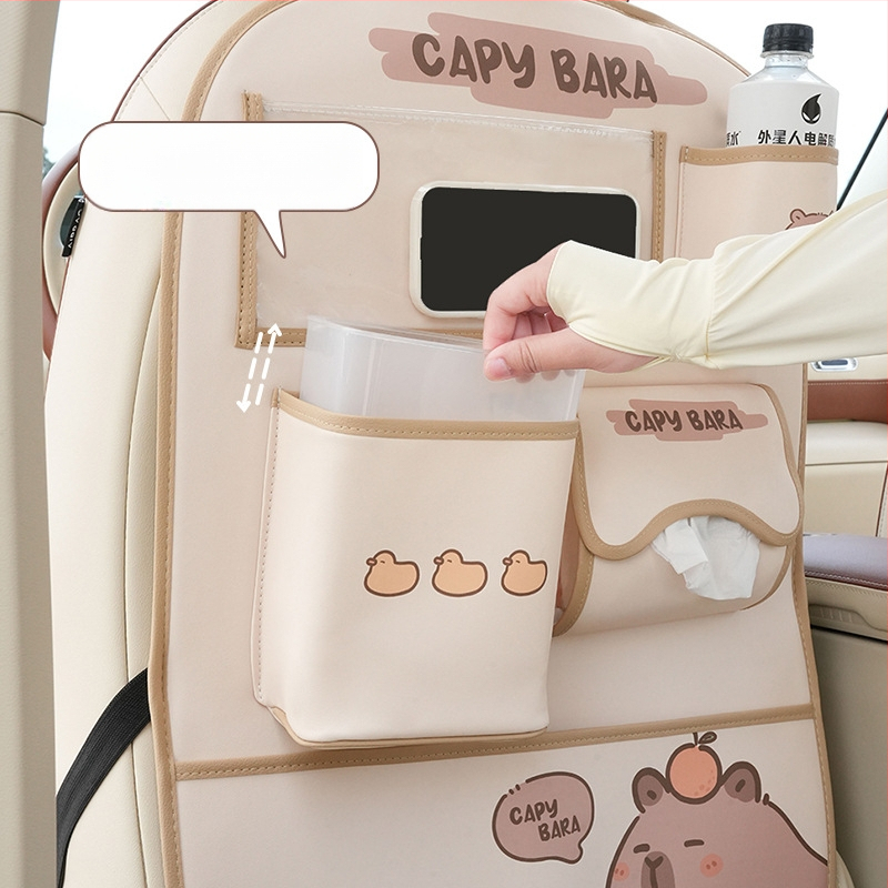 Δερμάτινος κρεμαστός οργανωτής αποθήκευσης για πίσω κάθισμα αυτοκινήτου, αδιάβροχος