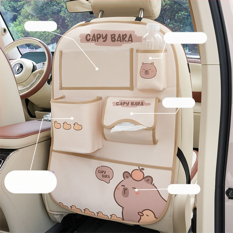 Δερμάτινος κρεμαστός οργανωτής αποθήκευσης για πίσω κάθισμα αυτοκινήτου, αδιάβροχος