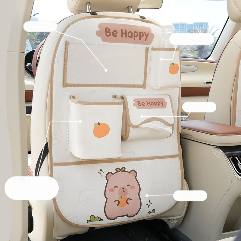 Δερμάτινος κρεμαστός οργανωτής αποθήκευσης για πίσω κάθισμα αυτοκινήτου, αδιάβροχος