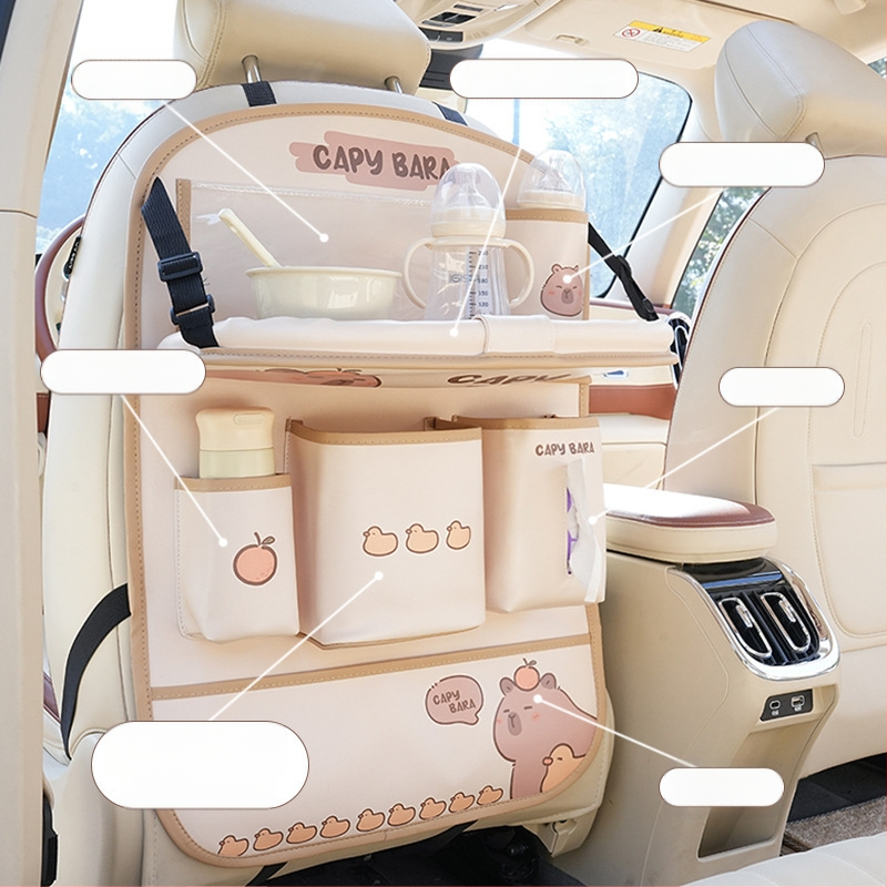 Δερμάτινος κρεμαστός οργανωτής αποθήκευσης για πίσω κάθισμα αυτοκινήτου, αδιάβροχος