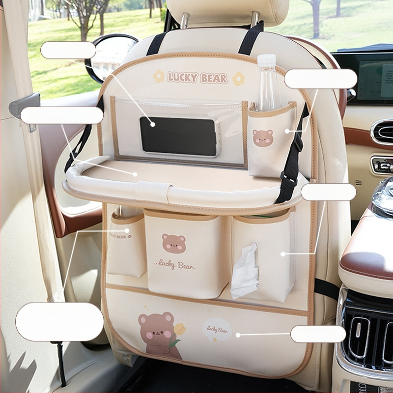 Δερμάτινος κρεμαστός οργανωτής αποθήκευσης για πίσω κάθισμα αυτοκινήτου, αδιάβροχος