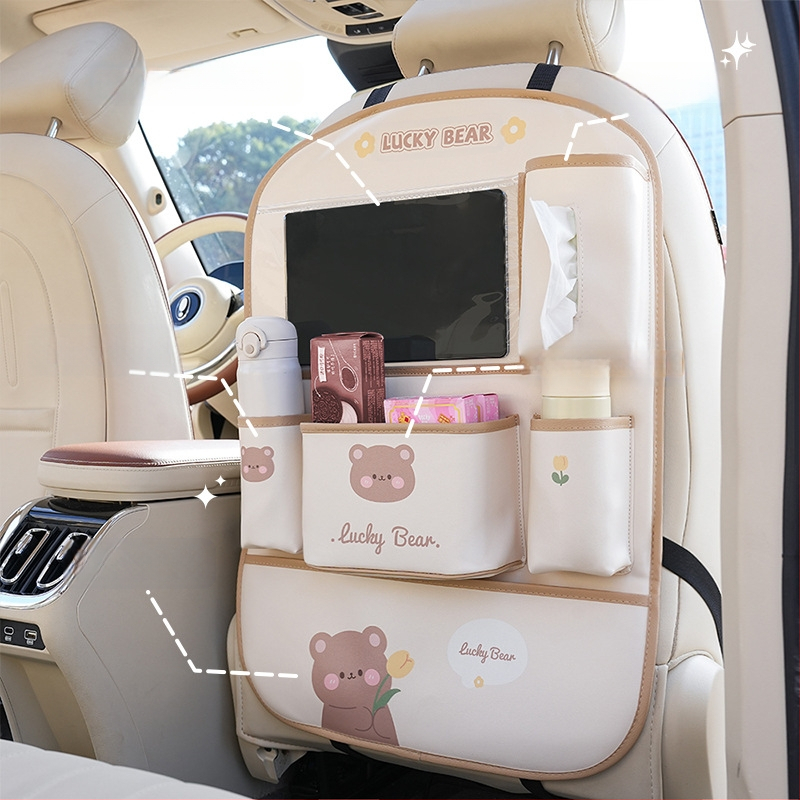 Δερμάτινος κρεμαστός οργανωτής αποθήκευσης για πίσω κάθισμα αυτοκινήτου, αδιάβροχος