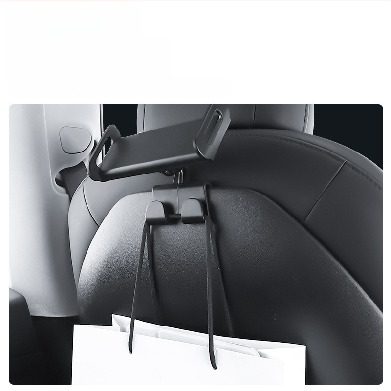 Закачалка за задната облегалка на Tesla Model Y и Model 3 със държач за телефон и таблет – монтаж със щипка, електрическо зажимане