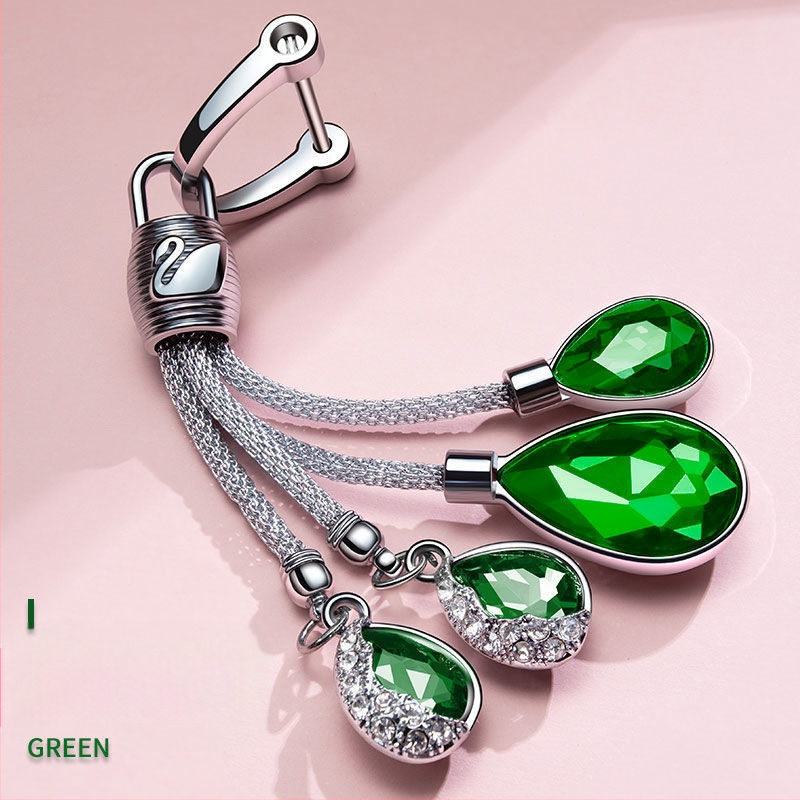 Ключодържател за автомобил с кристална висулка във форма на лебед – метал, сладък стил, автоинтериор аксесоар