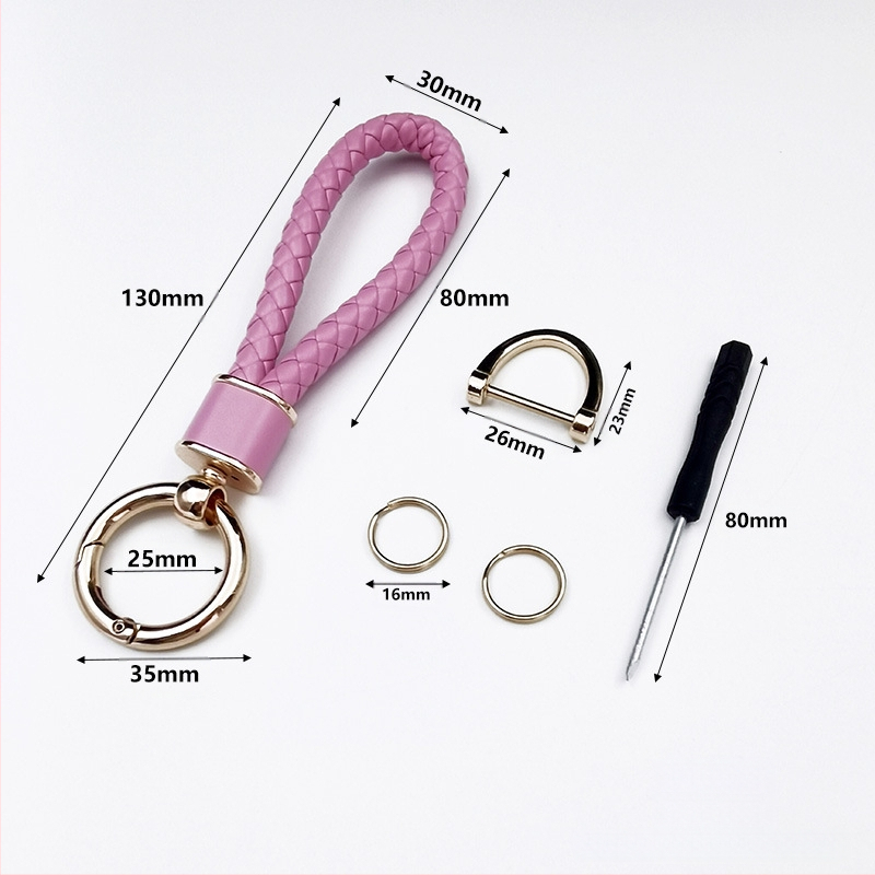 Ключодържател с плетено въже, антиизгубващ дизайн, метал, лек лукс стил, персонализиран за автомобилни ключове и чанти