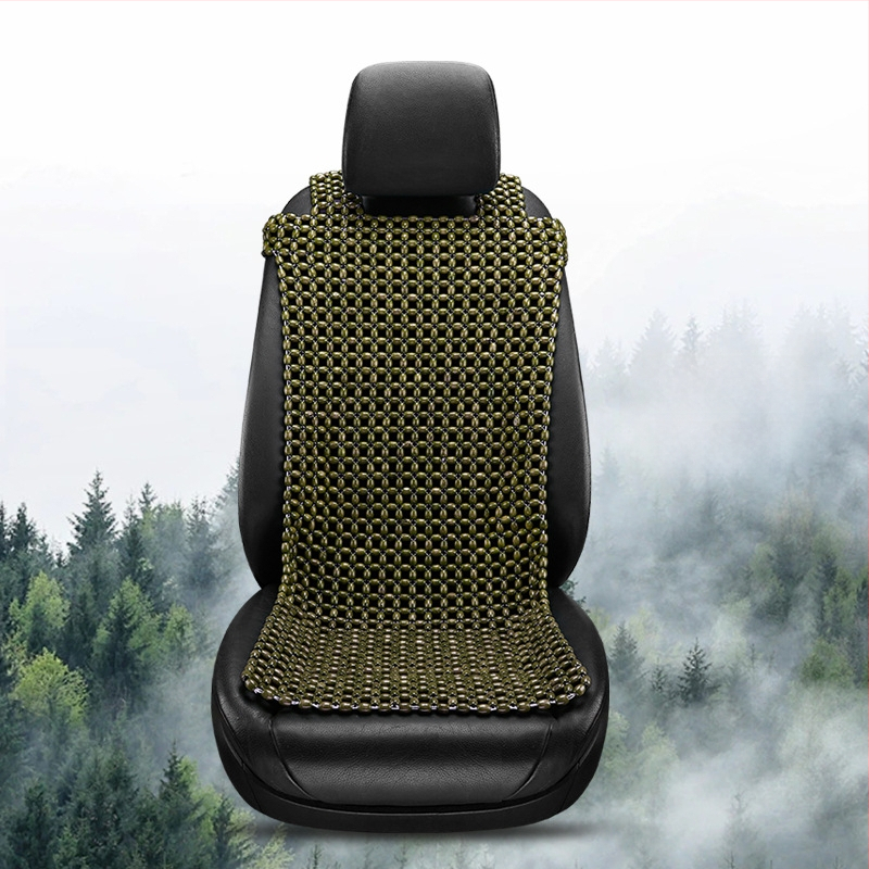 Automašīnas sēdvieta spilvens ar koka pērlēm — 3gab komplekts, pildījums no koka, zīmols 007