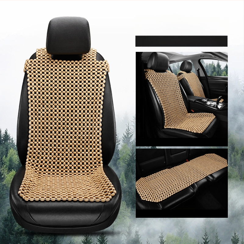 Automašīnas sēdvieta spilvens ar koka pērlēm — 3gab komplekts, pildījums no koka, zīmols 007