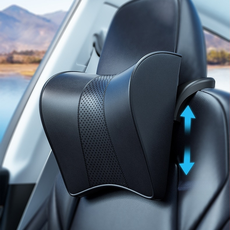 Automašīnas galvas atbalsta spilvens – Tesla Model 3/Y, atmiņas putas, zamšs, regulējams uz augšu un uz leju, pielāgojams