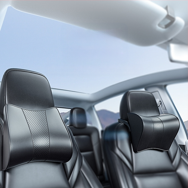 Automašīnas galvas atbalsta spilvens – Tesla Model 3/Y, atmiņas putas, zamšs, regulējams uz augšu un uz leju, pielāgojams