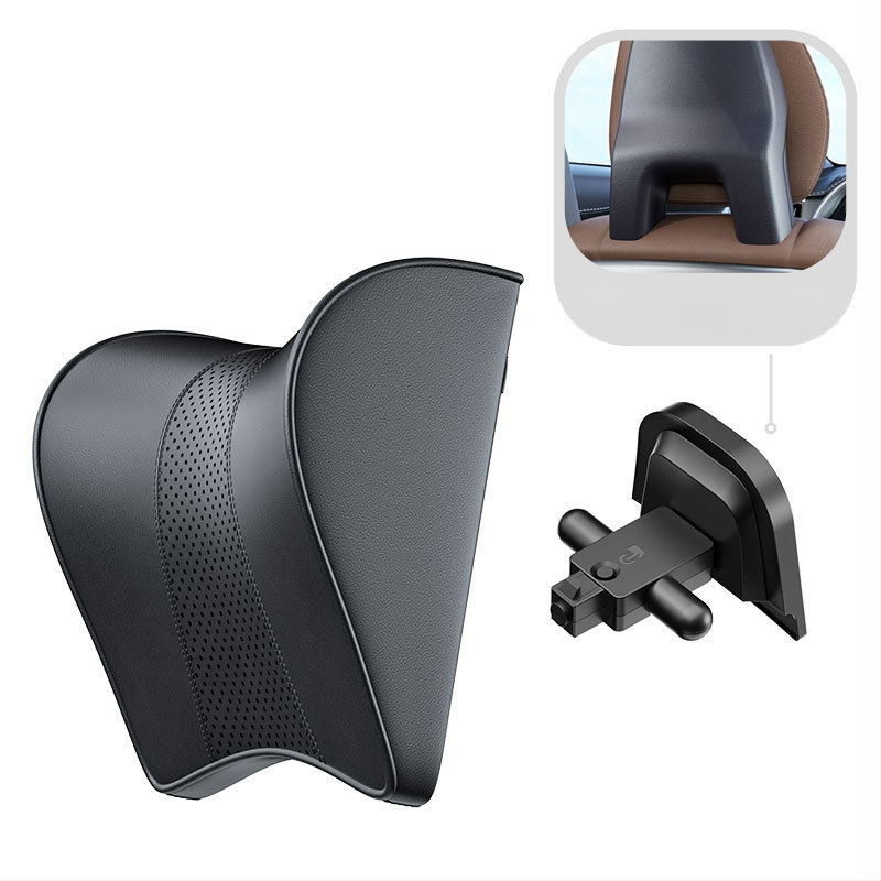 Automašīnas galvas atbalsta spilvens – Tesla Model 3/Y, atmiņas putas, zamšs, regulējams uz augšu un uz leju, pielāgojams