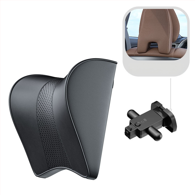 Automašīnas galvas atbalsta spilvens – Tesla Model 3/Y, atmiņas putas, zamšs, regulējams uz augšu un uz leju, pielāgojams