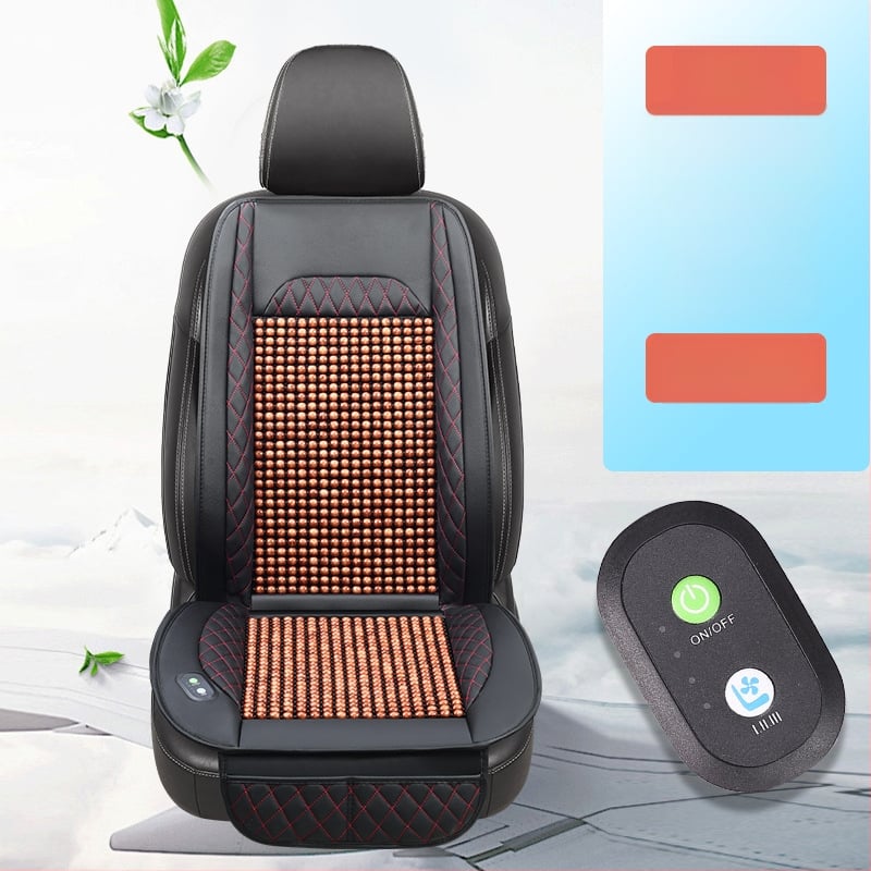 Szellőző autóülés párna fa gyöngyökkel – töltet: szivacs, Zhen Dian, nyár, szellőzés, felület: fa