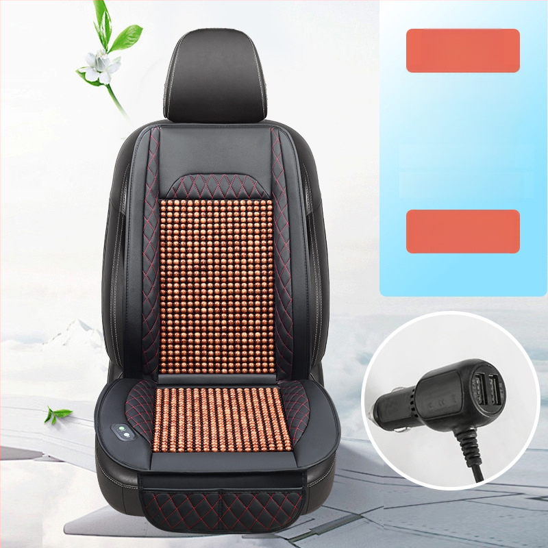 Szellőző autóülés párna fa gyöngyökkel – töltet: szivacs, Zhen Dian, nyár, szellőzés, felület: fa