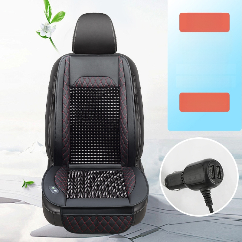 Szellőző autóülés párna fa gyöngyökkel – töltet: szivacs, Zhen Dian, nyár, szellőzés, felület: fa