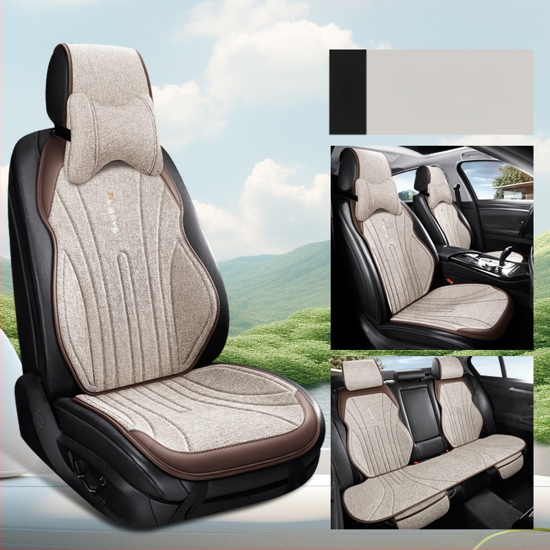 Автомобилна ленена дишаща седалкова възглавница за зима, модерен силует за шофьорската седалка, полупокрита и удобна; Материал: влакна; Пълнеж: без пълнеж; Поддържа смесени партиди; MOQ: 1