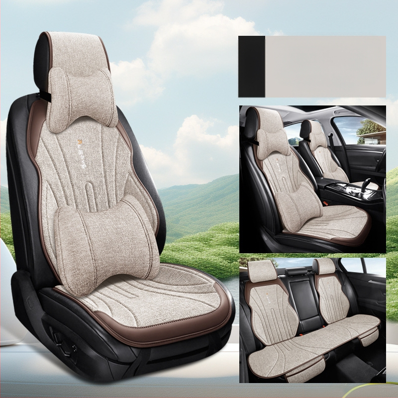 Автомобилна ленена дишаща седалкова възглавница за зима, модерен силует за шофьорската седалка, полупокрита и удобна; Материал: влакна; Пълнеж: без пълнеж; Поддържа смесени партиди; MOQ: 1