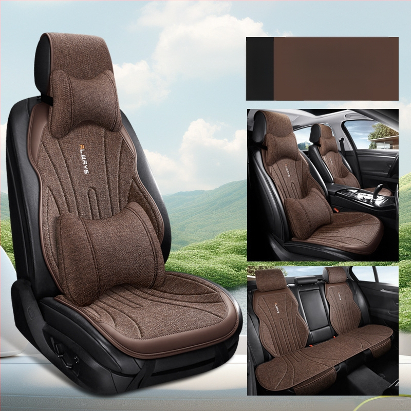 Автомобилна ленена дишаща седалкова възглавница за зима, модерен силует за шофьорската седалка, полупокрита и удобна; Материал: влакна; Пълнеж: без пълнеж; Поддържа смесени партиди; MOQ: 1