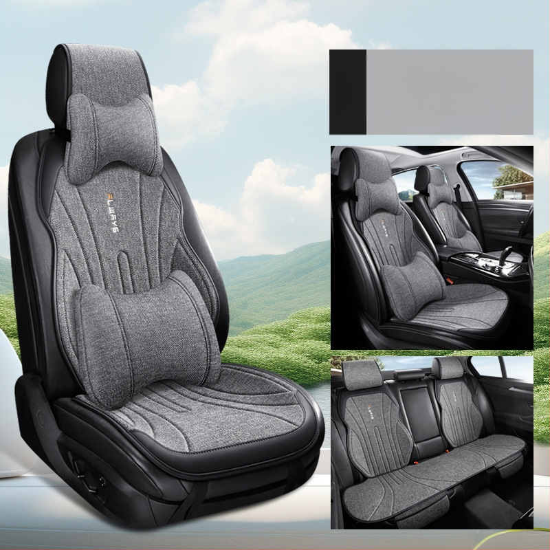 Автомобилна ленена дишаща седалкова възглавница за зима, модерен силует за шофьорската седалка, полупокрита и удобна; Материал: влакна; Пълнеж: без пълнеж; Поддържа смесени партиди; MOQ: 1