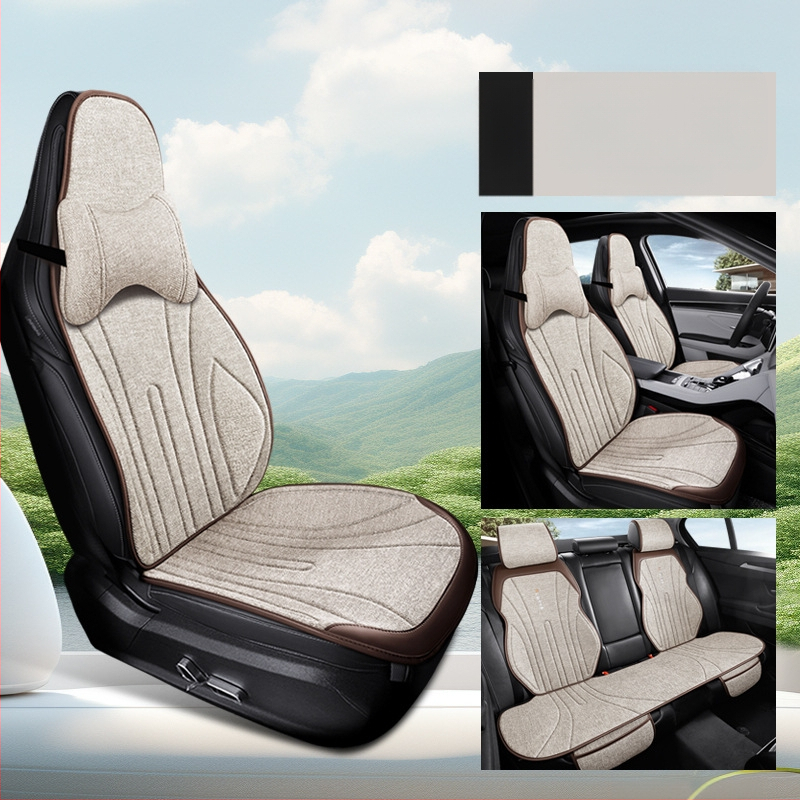 Автомобилна ленена дишаща седалкова възглавница за зима, модерен силует за шофьорската седалка, полупокрита и удобна; Материал: влакна; Пълнеж: без пълнеж; Поддържа смесени партиди; MOQ: 1