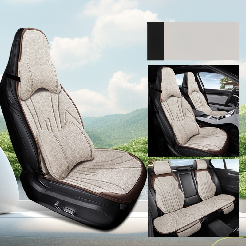 Автомобилна ленена дишаща седалкова възглавница за зима, модерен силует за шофьорската седалка, полупокрита и удобна; Материал: влакна; Пълнеж: без пълнеж; Поддържа смесени партиди; MOQ: 1