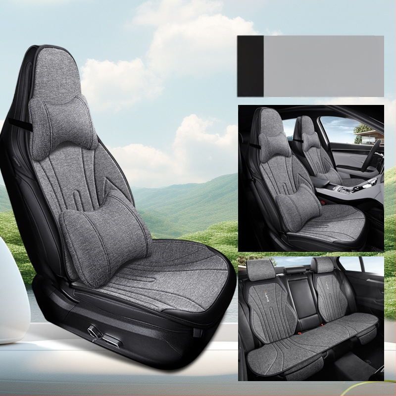 Автомобилна ленена дишаща седалкова възглавница за зима, модерен силует за шофьорската седалка, полупокрита и удобна; Материал: влакна; Пълнеж: без пълнеж; Поддържа смесени партиди; MOQ: 1