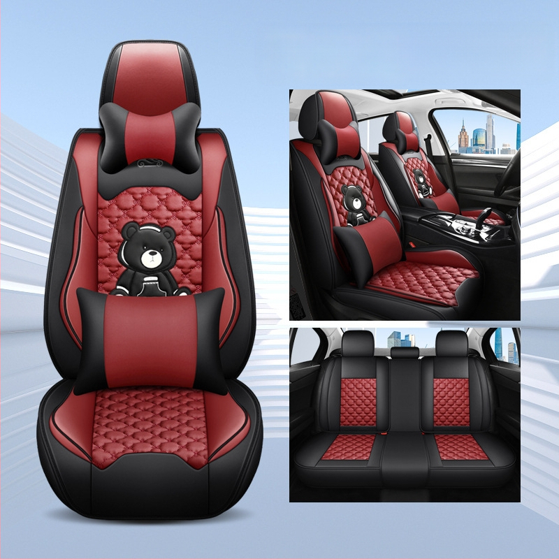 Teljes körű autóülésvédő, rajzfilm-szerű stílus, PU bőr, töltet szintetikus rostokból, Xin Meng De, négy évszakos használatra