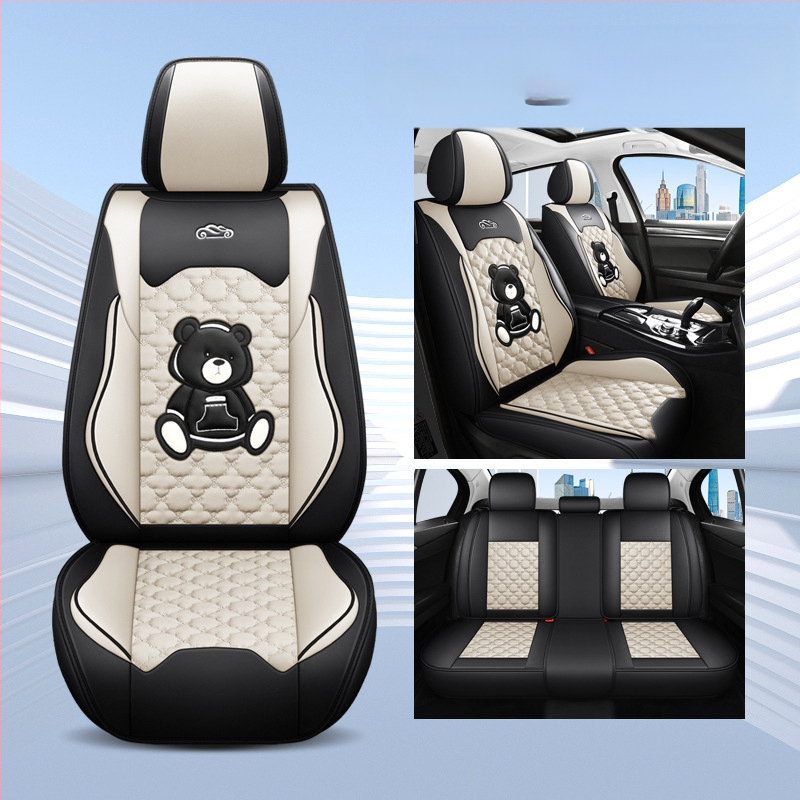 Teljes körű autóülésvédő, rajzfilm-szerű stílus, PU bőr, töltet szintetikus rostokból, Xin Meng De, négy évszakos használatra