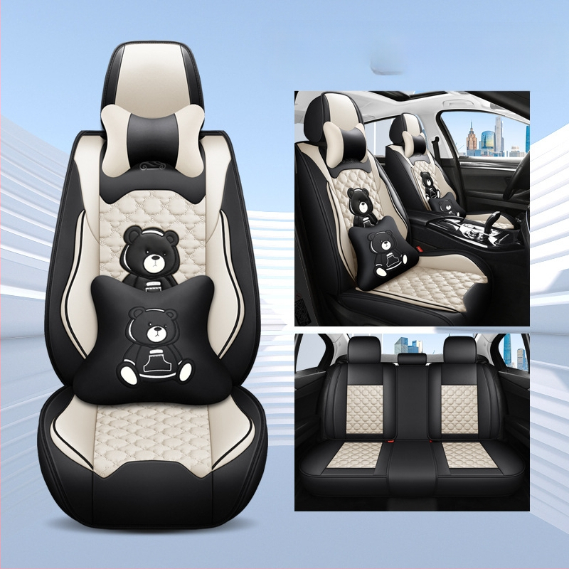 Teljes körű autóülésvédő, rajzfilm-szerű stílus, PU bőr, töltet szintetikus rostokból, Xin Meng De, négy évszakos használatra