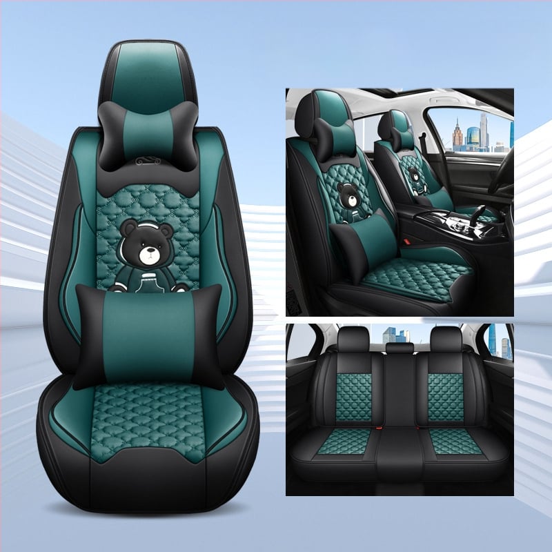Teljes körű autóülésvédő, rajzfilm-szerű stílus, PU bőr, töltet szintetikus rostokból, Xin Meng De, négy évszakos használatra