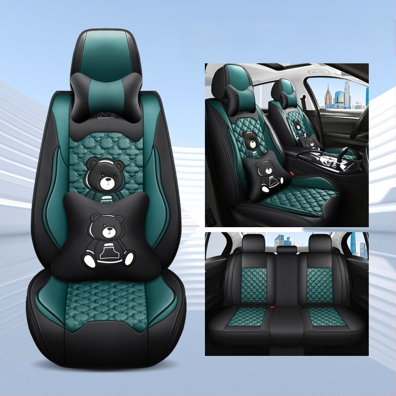 Teljes körű autóülésvédő, rajzfilm-szerű stílus, PU bőr, töltet szintetikus rostokból, Xin Meng De, négy évszakos használatra