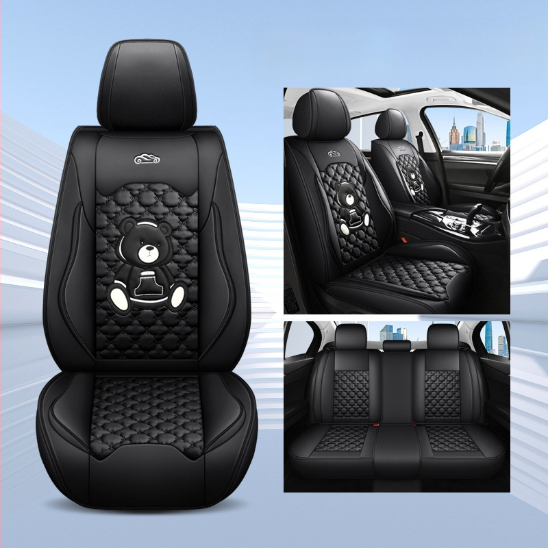Teljes körű autóülésvédő, rajzfilm-szerű stílus, PU bőr, töltet szintetikus rostokból, Xin Meng De, négy évszakos használatra