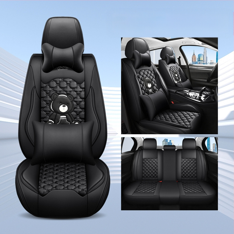 Teljes körű autóülésvédő, rajzfilm-szerű stílus, PU bőr, töltet szintetikus rostokból, Xin Meng De, négy évszakos használatra