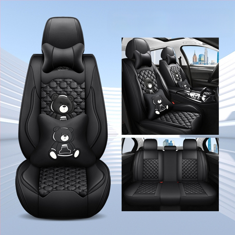 Teljes körű autóülésvédő, rajzfilm-szerű stílus, PU bőr, töltet szintetikus rostokból, Xin Meng De, négy évszakos használatra