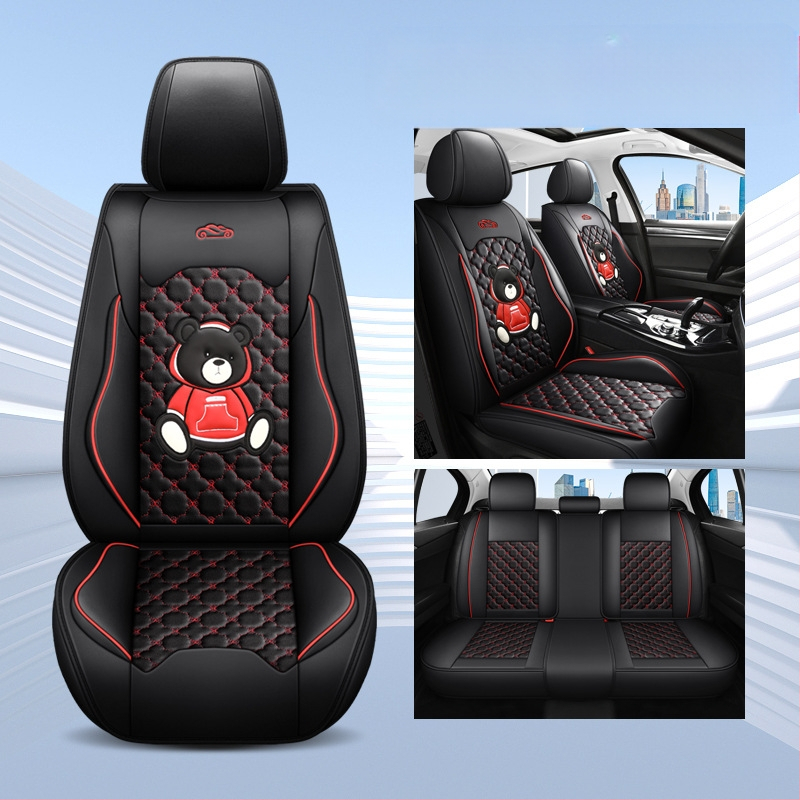 Teljes körű autóülésvédő, rajzfilm-szerű stílus, PU bőr, töltet szintetikus rostokból, Xin Meng De, négy évszakos használatra