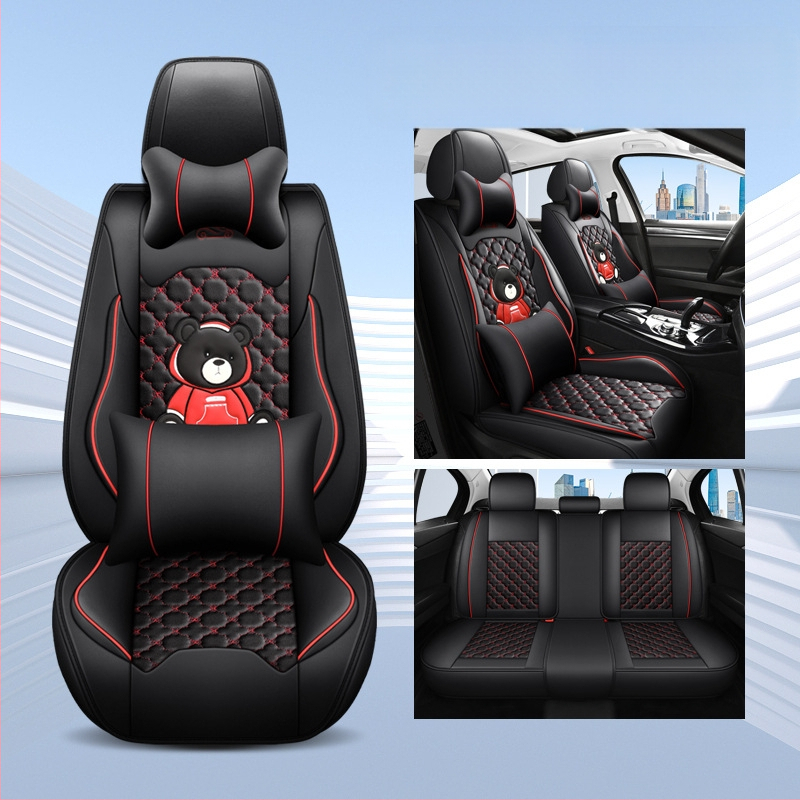 Teljes körű autóülésvédő, rajzfilm-szerű stílus, PU bőr, töltet szintetikus rostokból, Xin Meng De, négy évszakos használatra