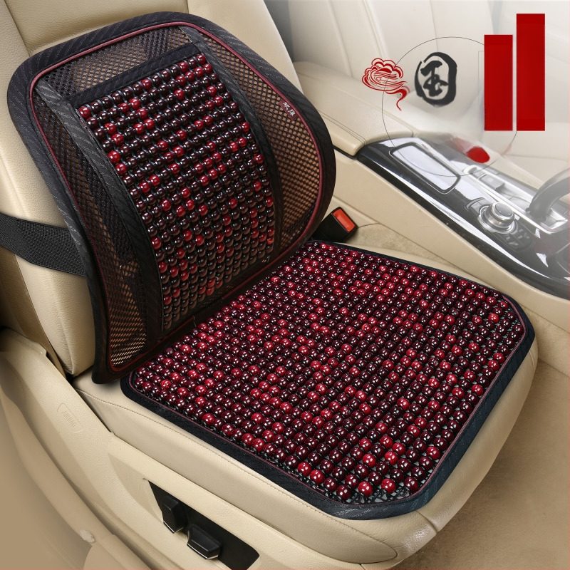 Μαξιλάρι καθίσματος αυτοκινήτου με ξύλινες χάντρες και αναπνεύσιμο γέμισμα από δίχτυ, θερινή χρήση, καθολική εφαρμογή, προσαρμοζόμενη επεξεργασία