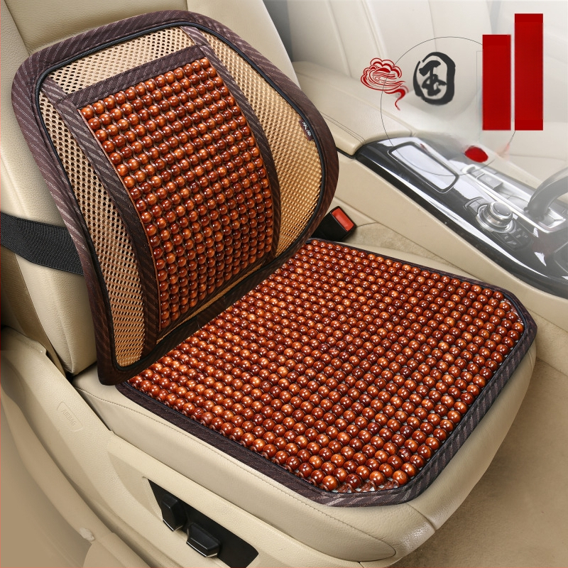 Μαξιλάρι καθίσματος αυτοκινήτου με ξύλινες χάντρες και αναπνεύσιμο γέμισμα από δίχτυ, θερινή χρήση, καθολική εφαρμογή, προσαρμοζόμενη επεξεργασία