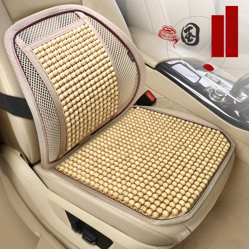 Μαξιλάρι καθίσματος αυτοκινήτου με ξύλινες χάντρες και αναπνεύσιμο γέμισμα από δίχτυ, θερινή χρήση, καθολική εφαρμογή, προσαρμοζόμενη επεξεργασία
