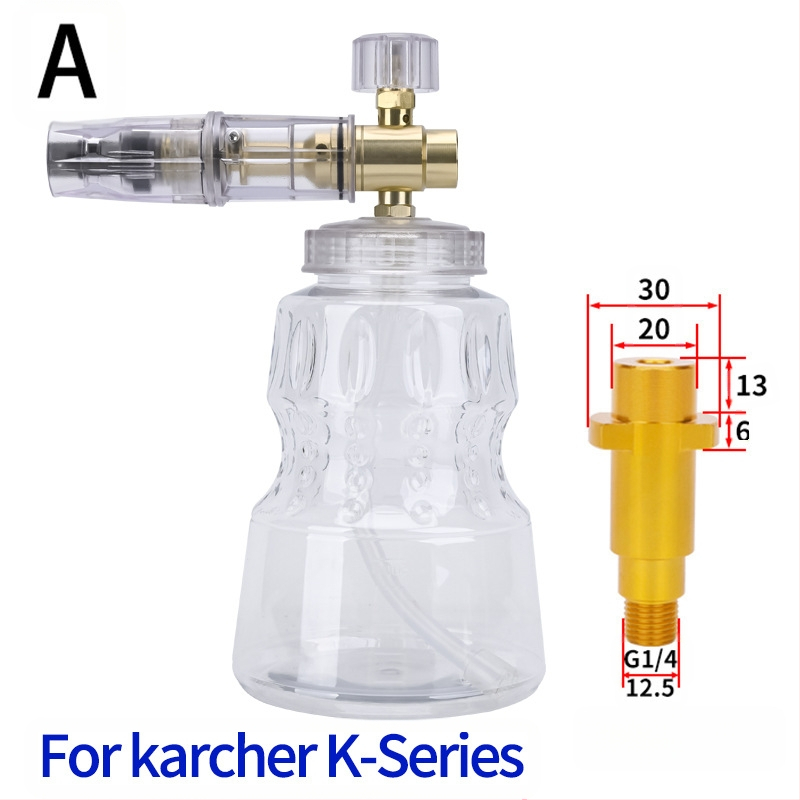 Duză de spumă cu presiune înaltă pentru spălarea mașinilor – corp din aluminiu placat cu cupru, plastic; distanță de pulverizare 2 m; presiune 276 bar / 4000 psi; greutate 0,4 kg; dimensiuni 16×13×18 cm