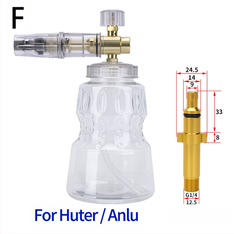 Duză de spumă cu presiune înaltă pentru spălarea mașinilor – corp din aluminiu placat cu cupru, plastic; distanță de pulverizare 2 m; presiune 276 bar / 4000 psi; greutate 0,4 kg; dimensiuni 16×13×18 cm