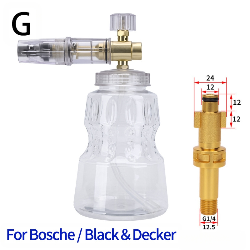 Duză de spumă cu presiune înaltă pentru spălarea mașinilor – corp din aluminiu placat cu cupru, plastic; distanță de pulverizare 2 m; presiune 276 bar / 4000 psi; greutate 0,4 kg; dimensiuni 16×13×18 cm